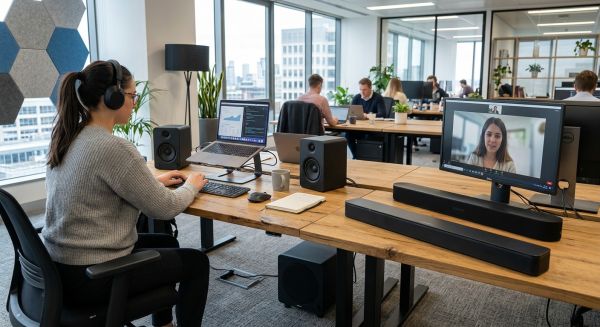 Les avantages du 2.1 dans un bureau moderne contre les barres de son